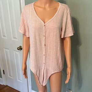 French Laundry Peach Button-Down Blouse